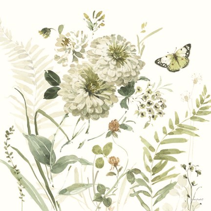 Framed Green Fields II Print