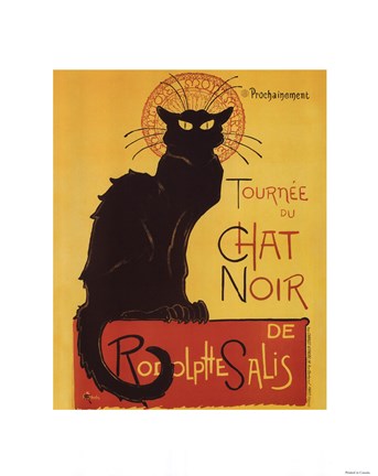 Framed Tournee Du Chat Noir (Yellow Background) Print