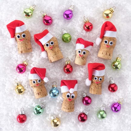 Framed Christmas Corks 1 Print