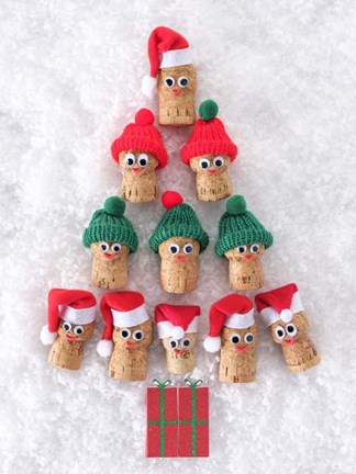 Framed Christmas Corks 2 Print