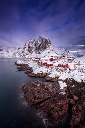 Framed Red Cabins Print