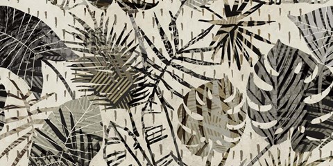 Framed Grey Palms Print