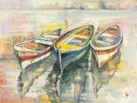 Framed Barche all&#39;ormeggio Print