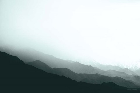 Framed Virgin Mountains II Blue Gray Print