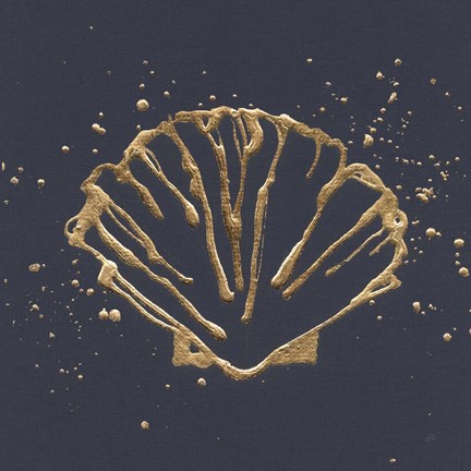 Framed Gold Scallop I Print