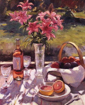 Framed Pink Flowers Print