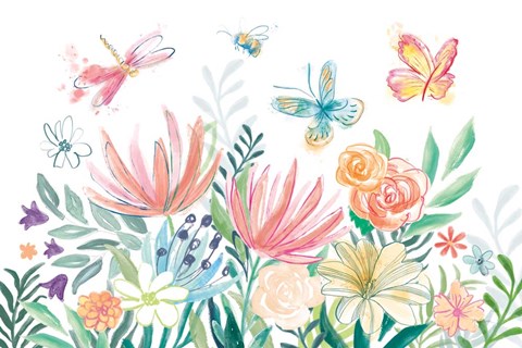 Framed Flower Fun I Print