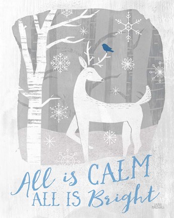 Framed Woodland Wishes I Blue Print