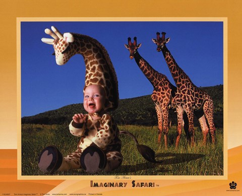 Framed Imaginary Safari Giraff Print