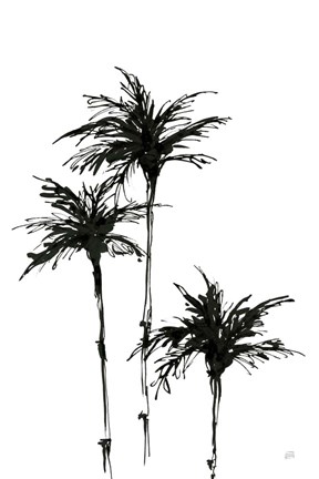 Framed Dark Palms II Print