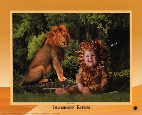 Framed Imaginary Safari Lion Print