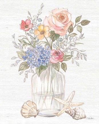 Framed Coastal Cottage V Print