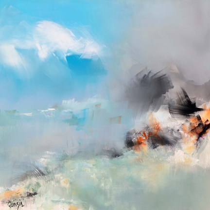 Framed Living Blue Print