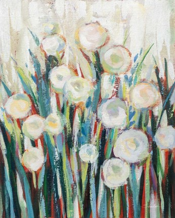 Framed Sprinkled White Flowers I Print