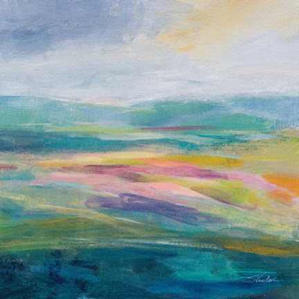 Framed Flower Hill II Print