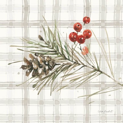 Framed Poinsettia Village VII Print