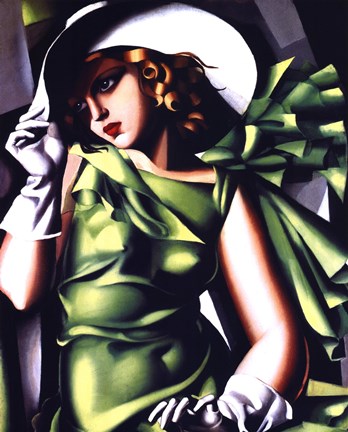 Framed Jeune Fille Vert Print