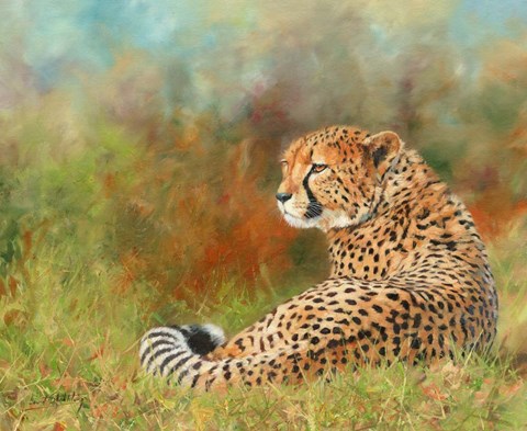 Framed Cheetah Grass Print