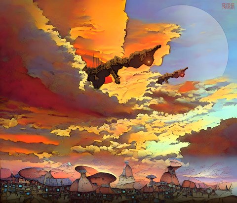 Framed Red Sky Print