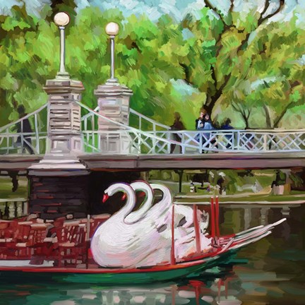 Framed Swan Boats Print