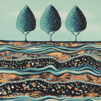 Framed Green Three Print