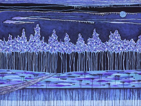 Framed Bathed in the Blue Light of the Moon Print