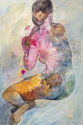 Framed Floral Figures II Print