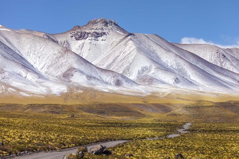 Framed Panoramic View Of the Lascar Volcano Complex in Chile Print