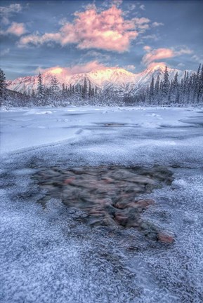 Framed Sunset, Annie Lake, Yukon, Canada Print