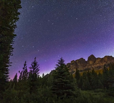 Framed Big and Little Dippers, and Polaris, Over Castle Mountain in Banff National Park Print