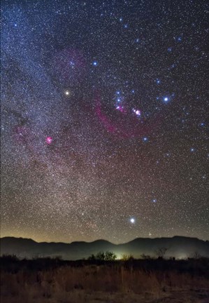 Framed Orion &amp; Sirius Rising Over the Peloncillo Mountains of Southwest New Mexico Print