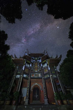 Framed Milky Way Appears Above An Ancient Temple Print