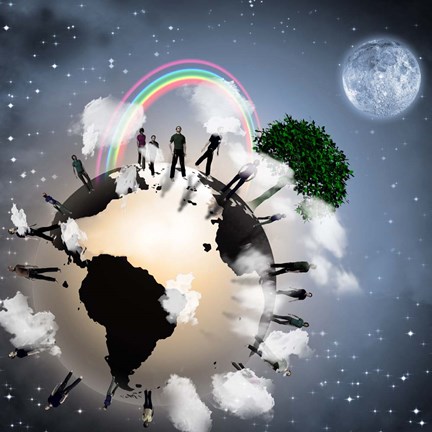 Framed Eco Earth Community Print