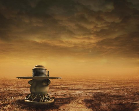 Framed Venera 14 Lander Rests Silently On the Landscape of Venus Print