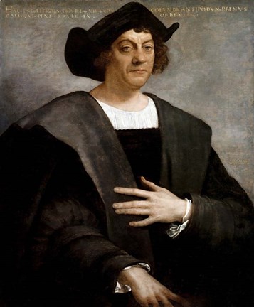 Framed Christopher Columbus, by Sebastiano del Piombo, 1519 Print