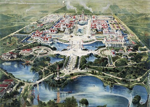 Framed Birdseye view of the Pan-American Exposition held in Buffalo, New York Print