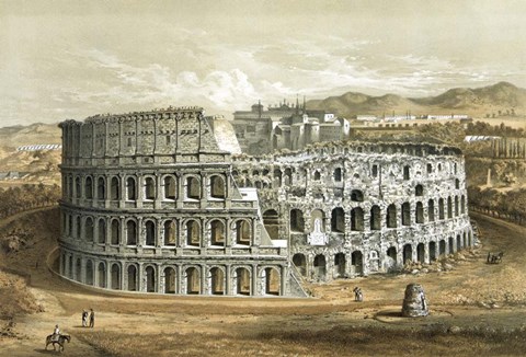 Framed Coliseum at Rome, circa 1872 Print