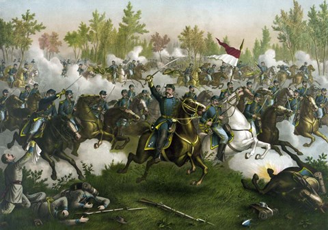 Framed Battle of Cedar Creek, circa 1864 Print