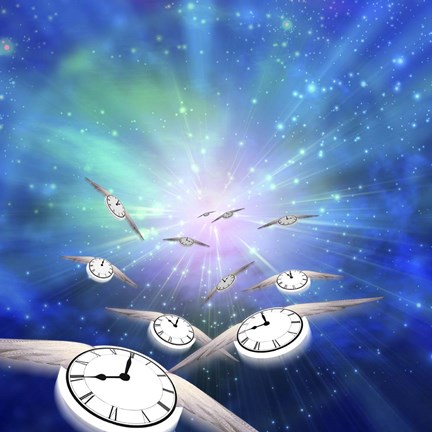 Framed Winged Clocks Print