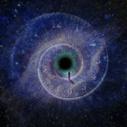 Framed Figure of Man Walking to God&#39;s Eye Print