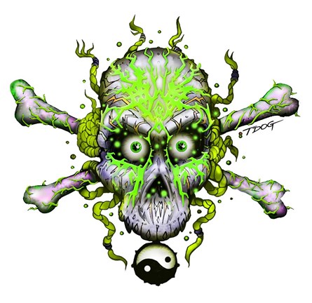 Framed Rasta Skull v2 Print