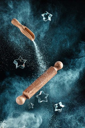 Framed Kitchen Mess: Star-Shaped Cookies Print