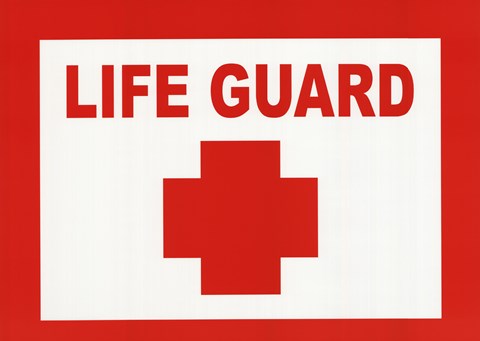 Framed Sign - Life Guard Print