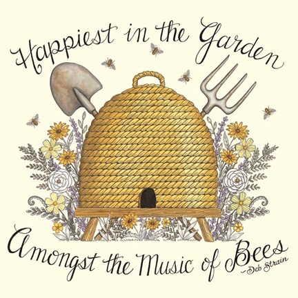 Framed Happiest in the Garden Print