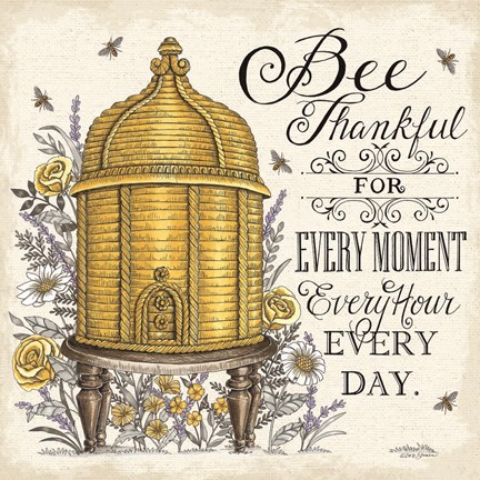 Framed Bee Thankful for Every Moment Print