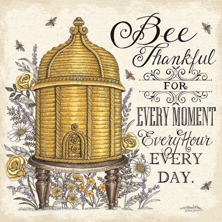 Framed Bee Thankful for Every Moment Print