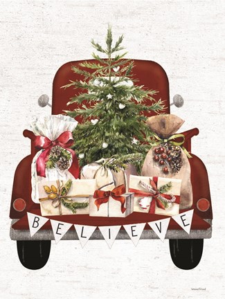 Framed Believe Christmas Truck Print