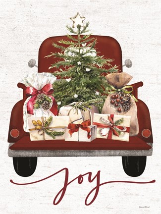 Framed Joy Christmas Truck Print