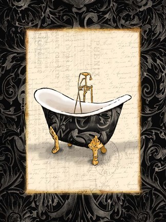 Framed Black Gold Bath Print