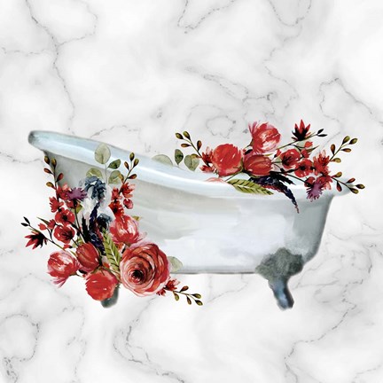 Framed Marble Bath 1 Print